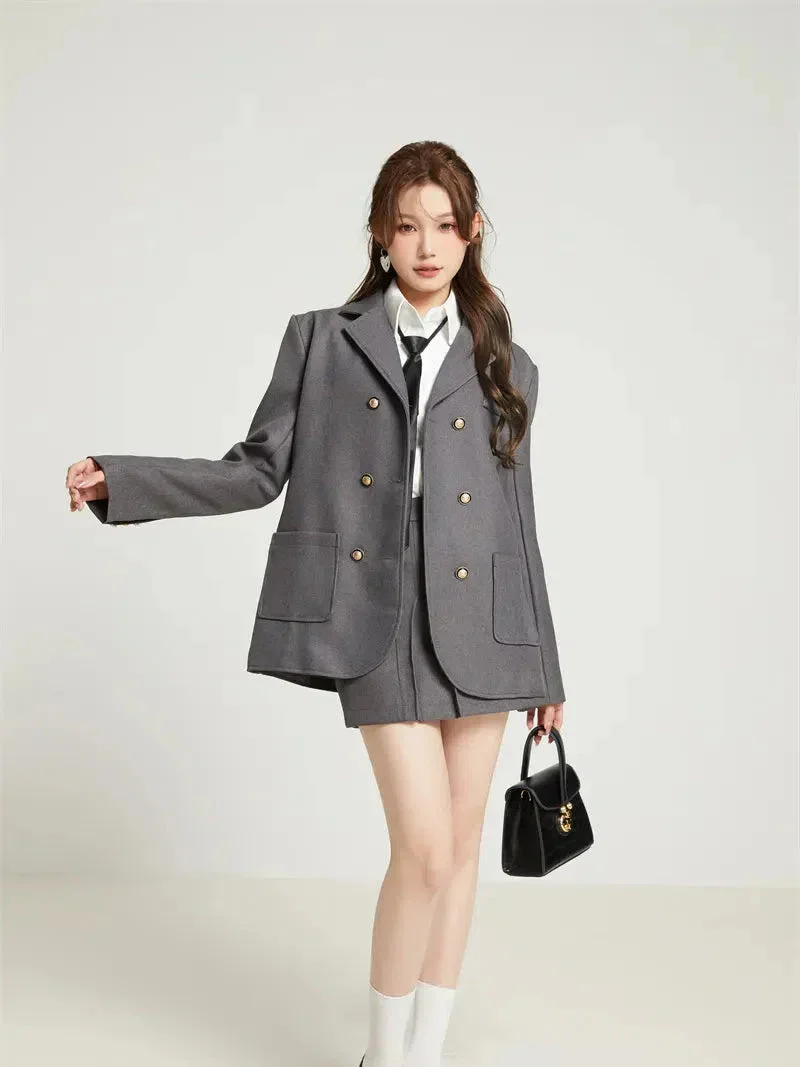 College Style Skirt. Blazer & Shirt Set - Image 5