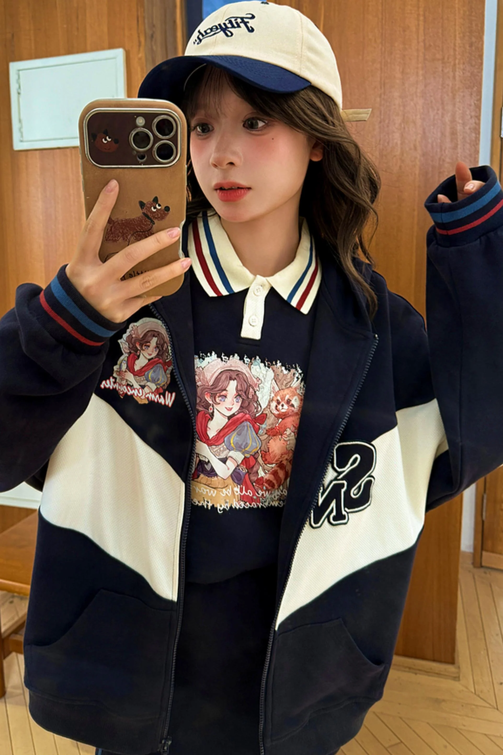 Color Block Cotton Hooded Jacket - Image 3