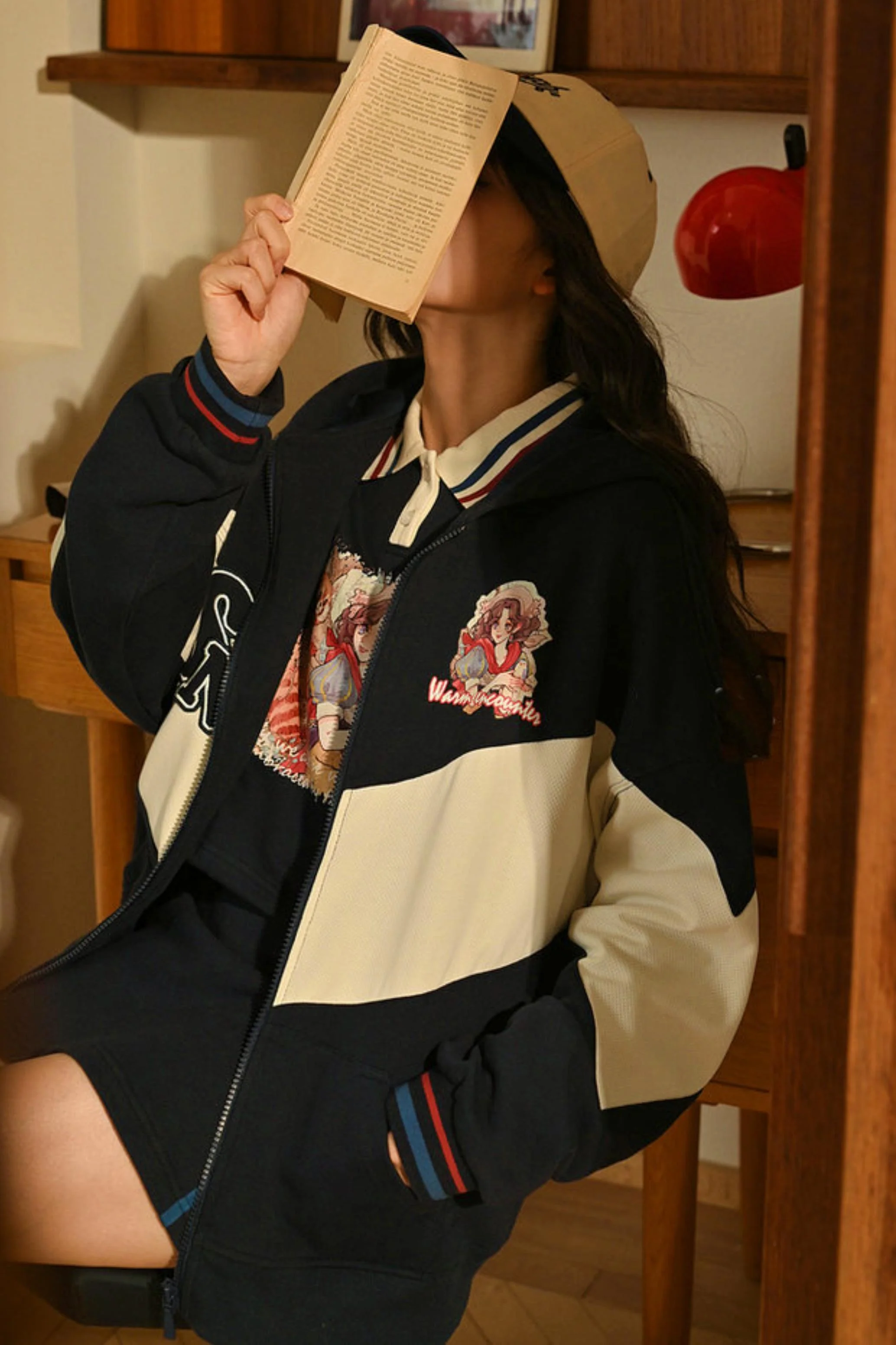 Color Block Cotton Hooded Jacket - Image 7
