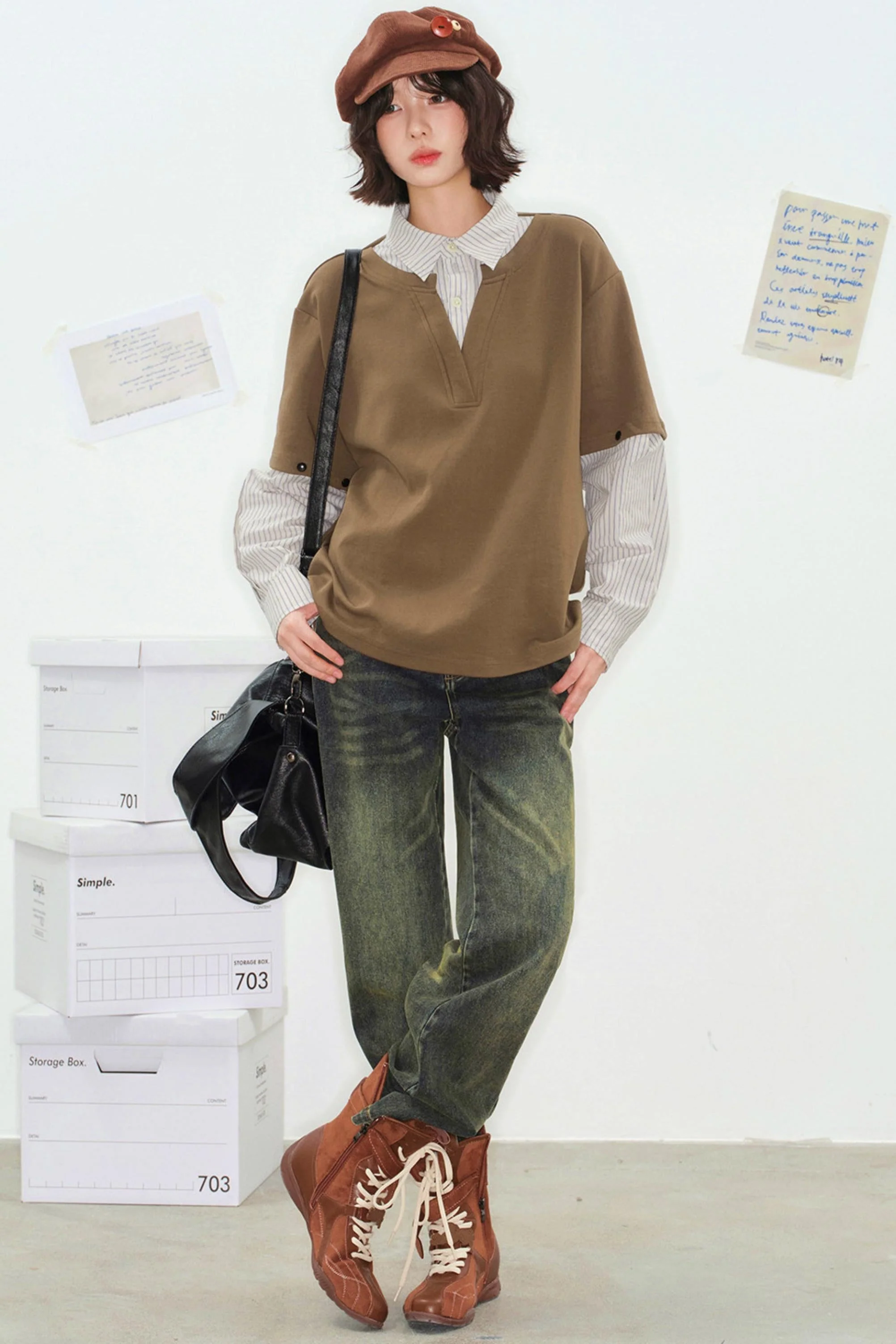 Color Block Detachable Sleeve Top - Image 11