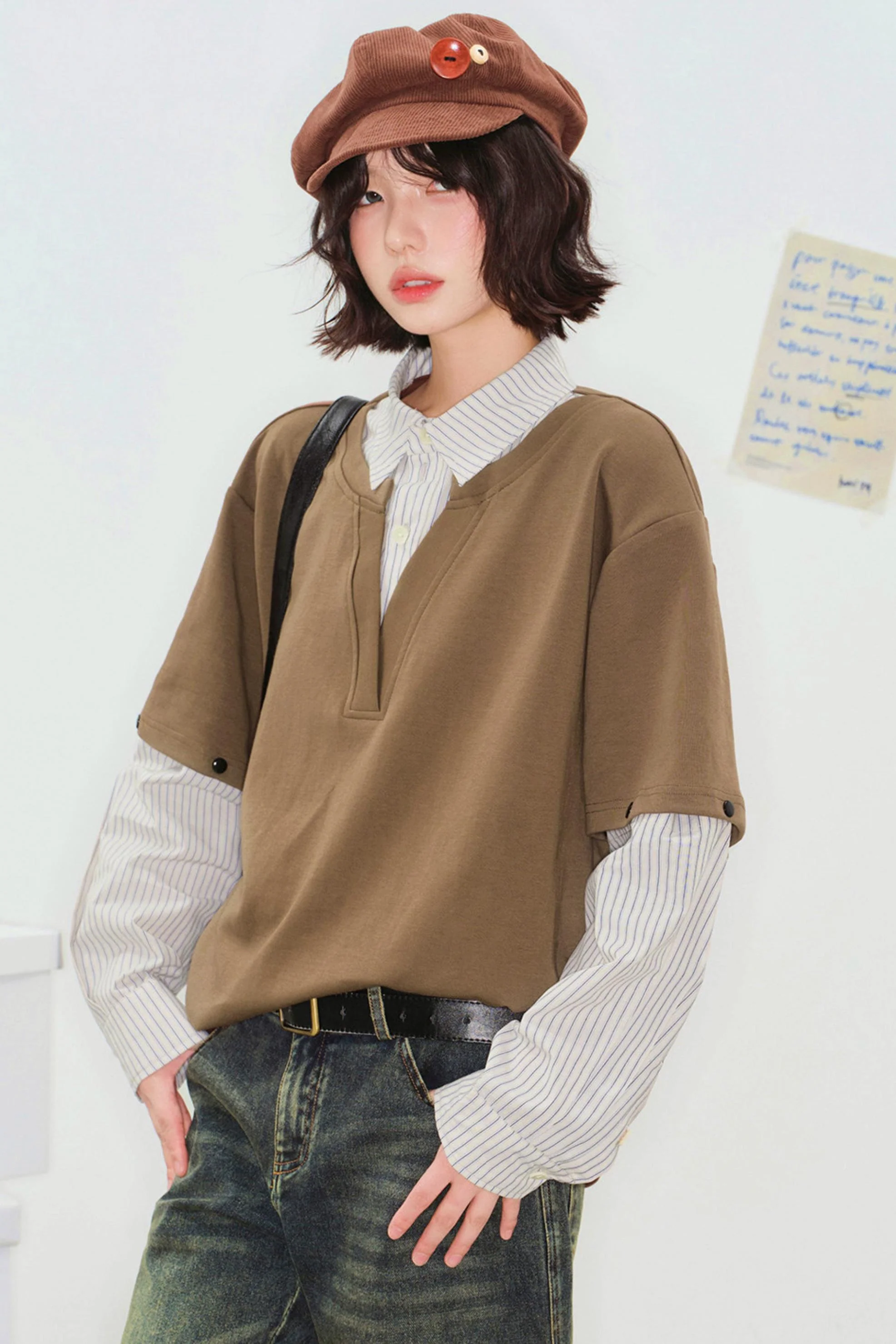 Color Block Detachable Sleeve Top - Image 6