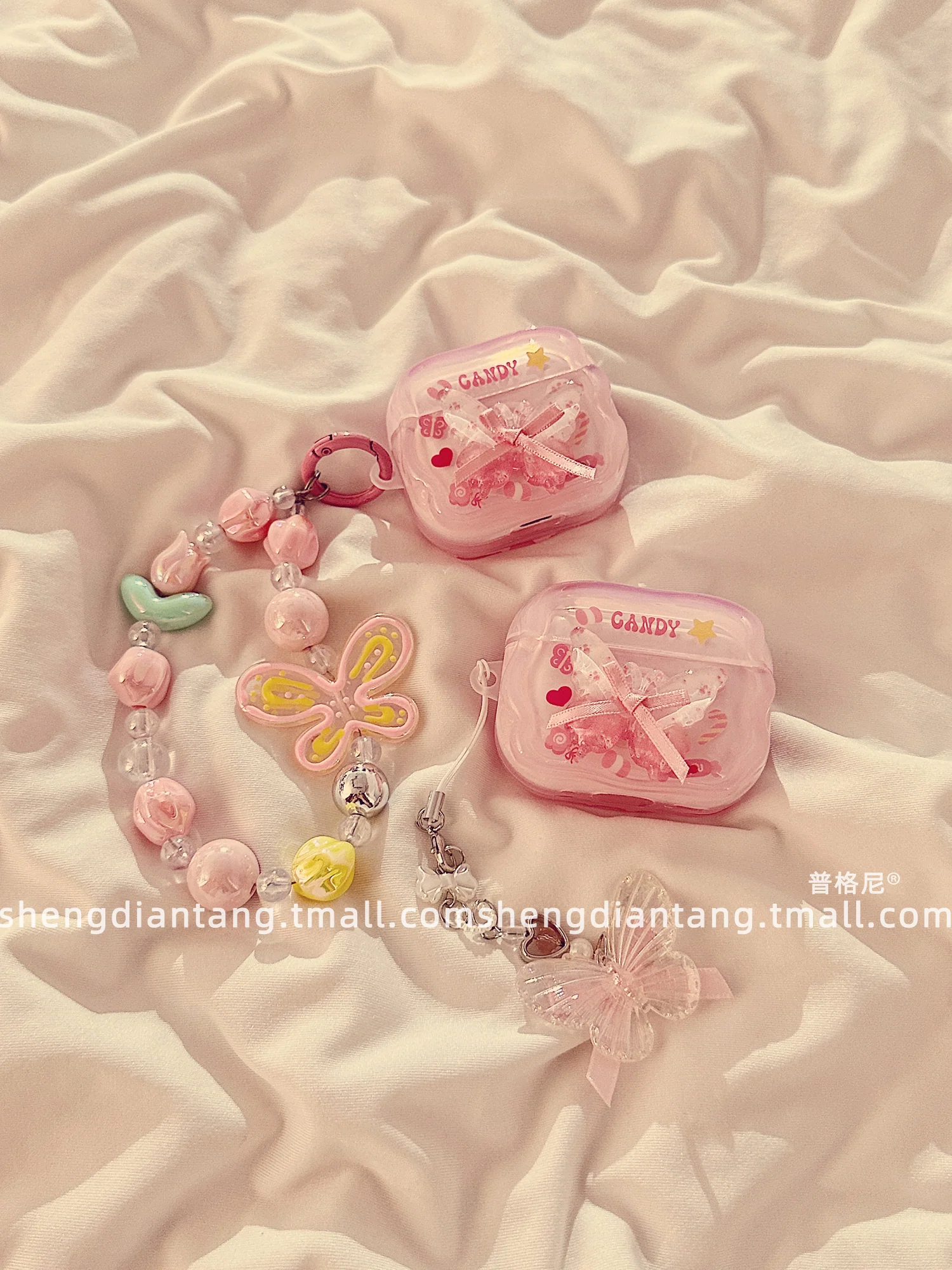 colorful ball butterfly kawaii airpods case - Image 2