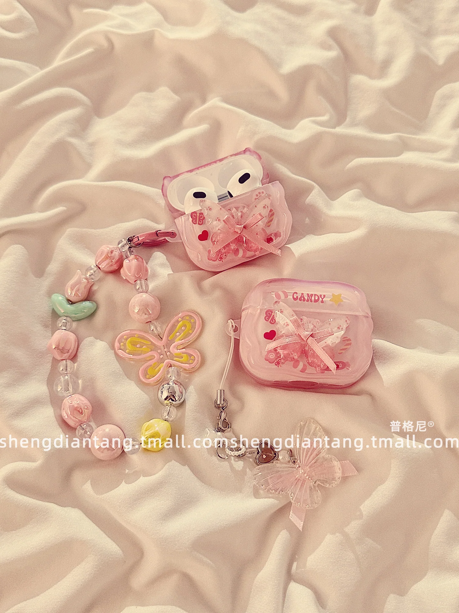 colorful ball butterfly kawaii airpods case - Image 5