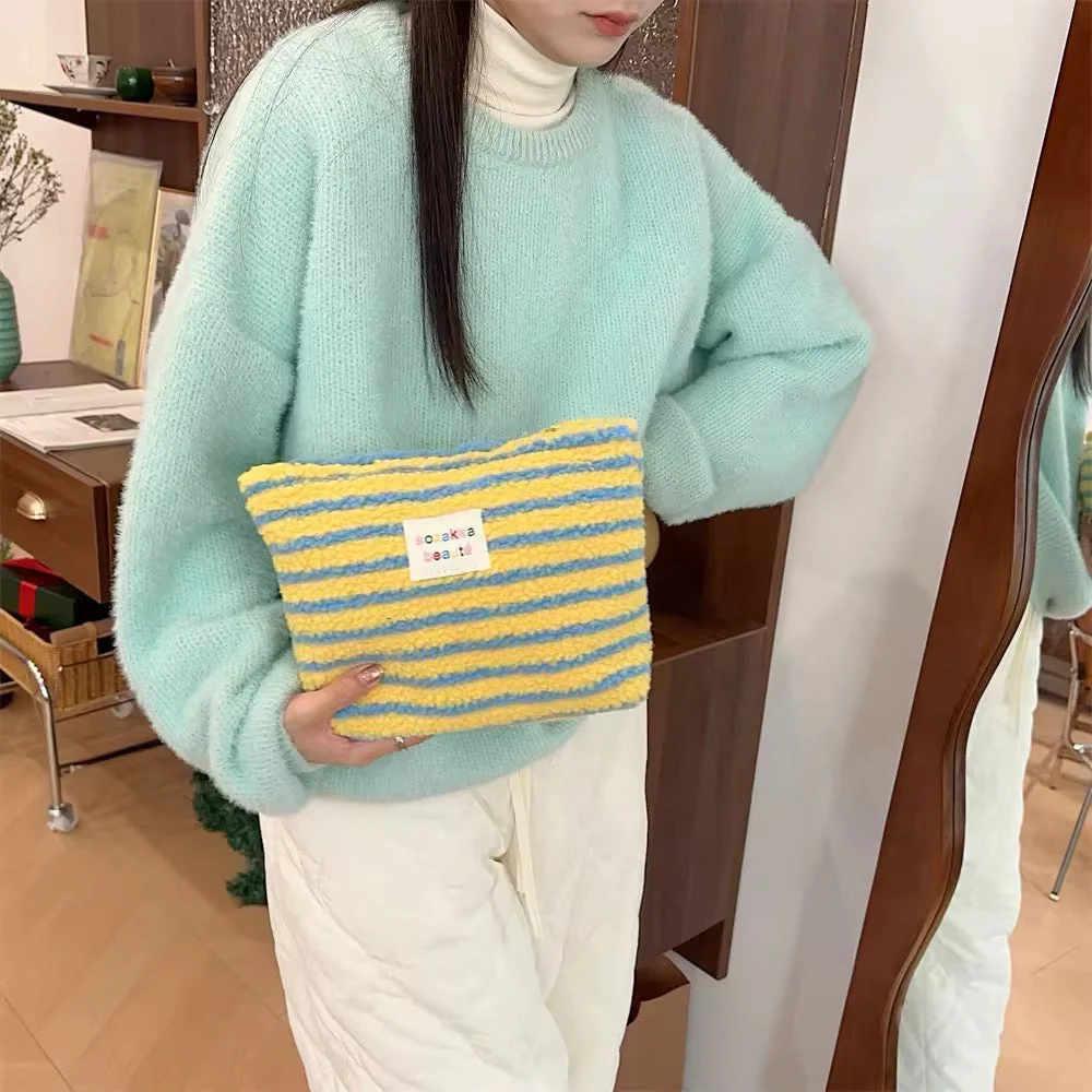Colorful Plush Cosmetic Bag - Image 11