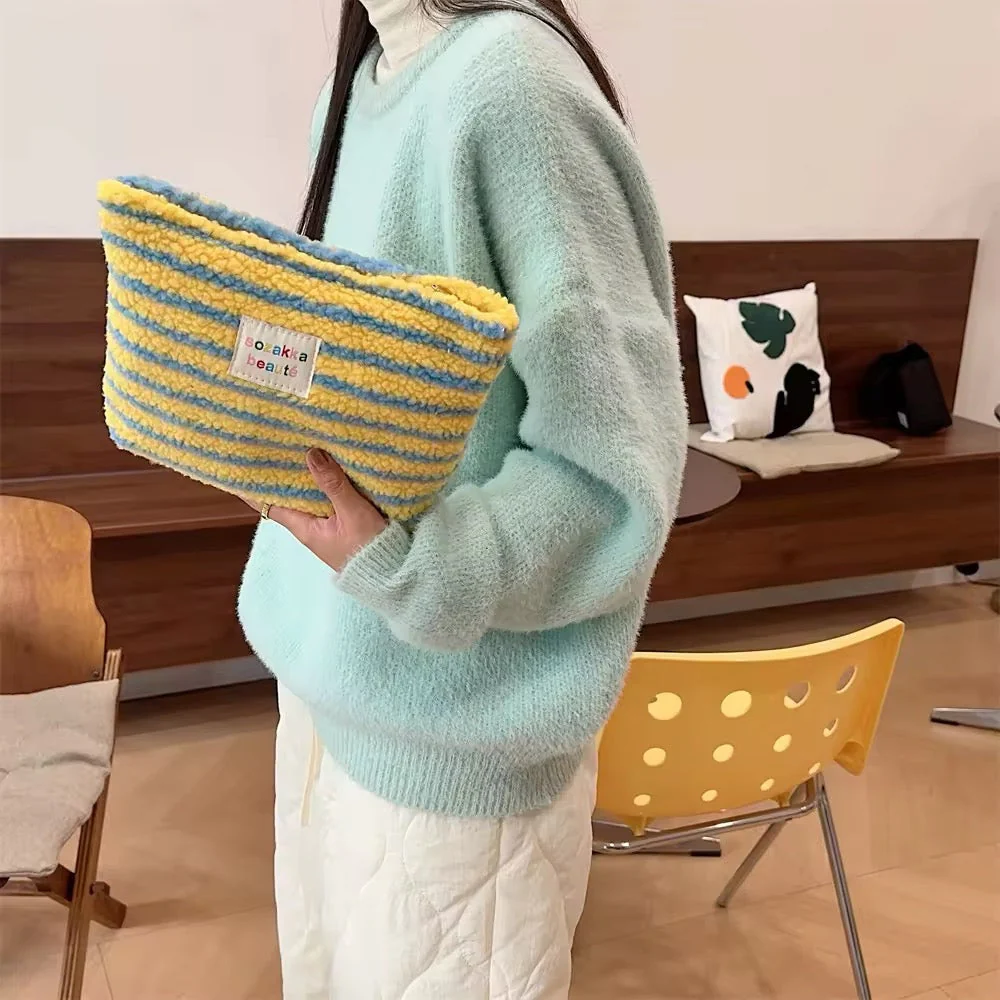 Colorful Plush Cosmetic Bag - Image 12