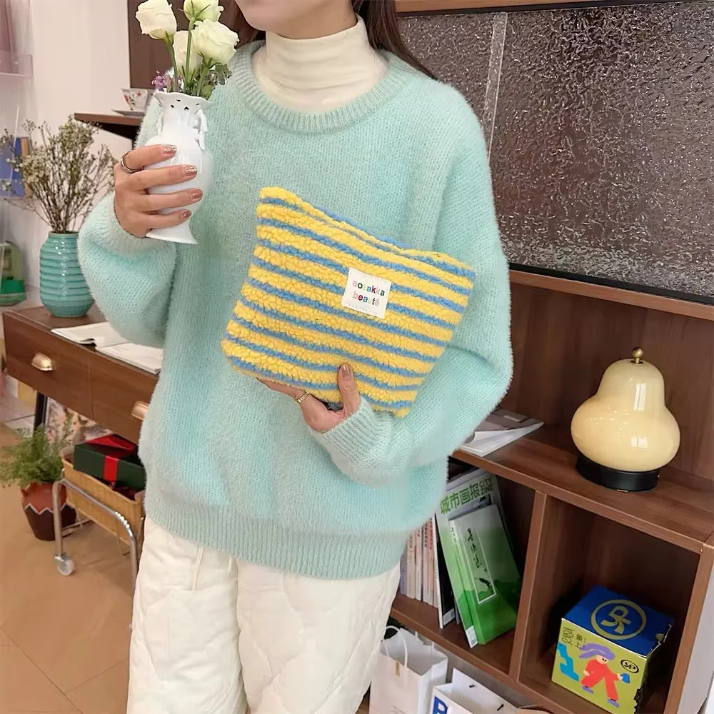 Colorful Plush Cosmetic Bag - Image 16