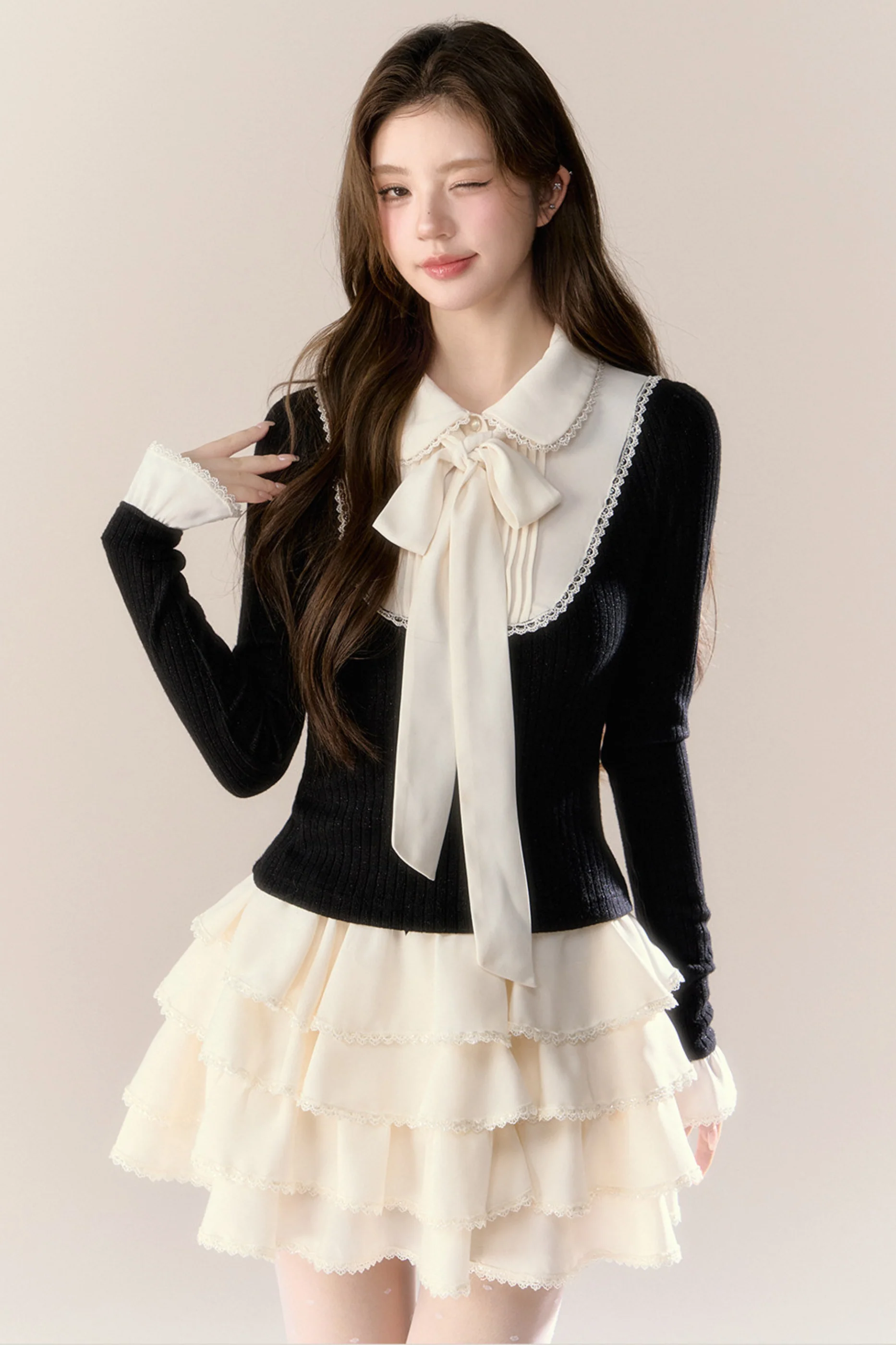 French College Top + Tiered Skirt - Image 2