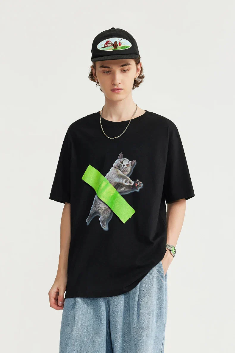 Contemporary Cat Art Tee - Image 3