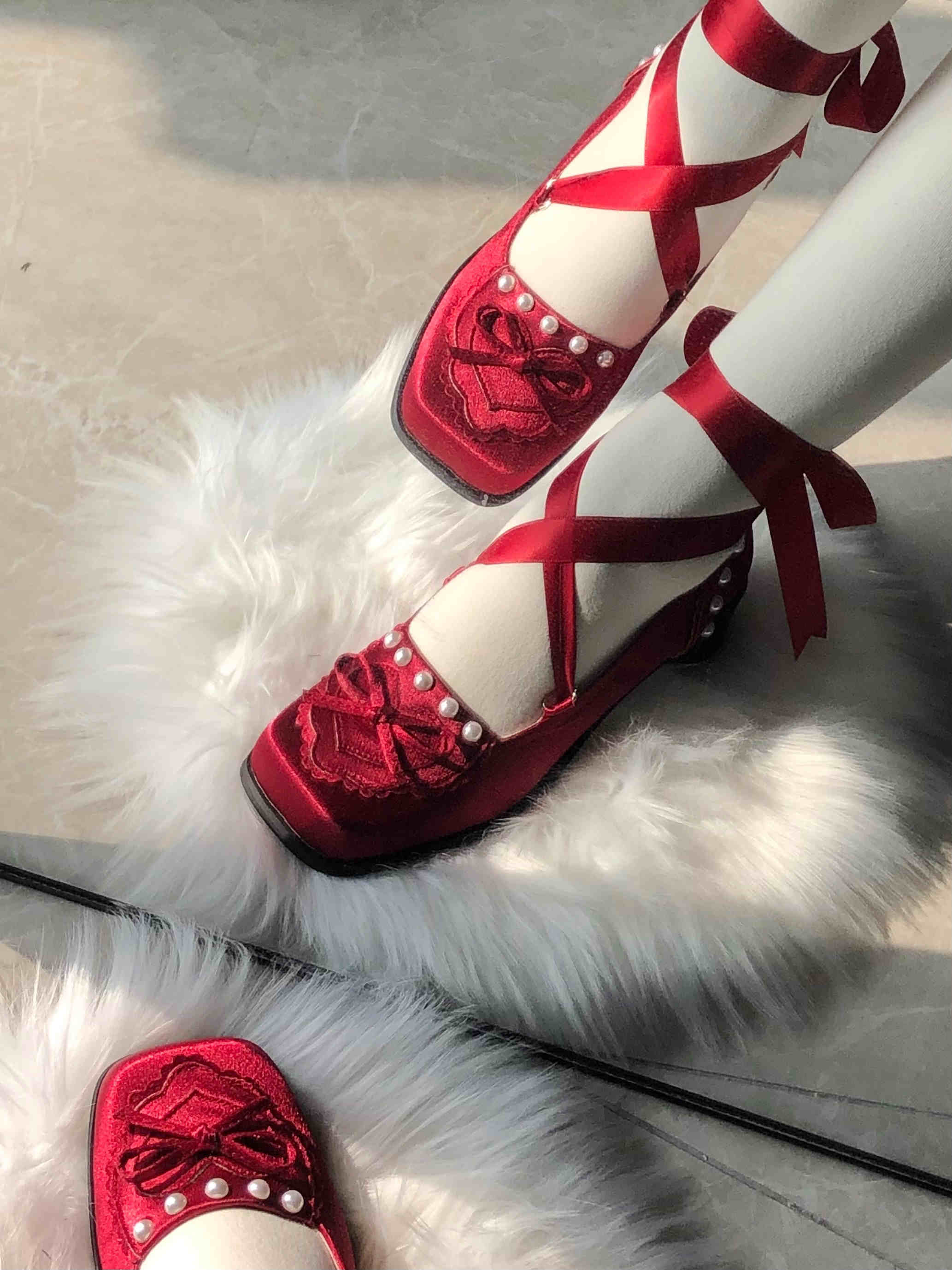 Cookies Satin Ballet Square Toe Shoes - Image 10