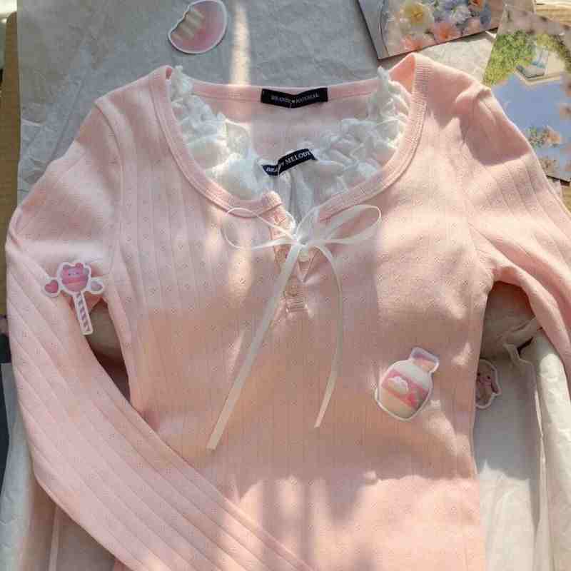 Coquette Ballet Fake Two-piece Long-sleeved Top - Image 6