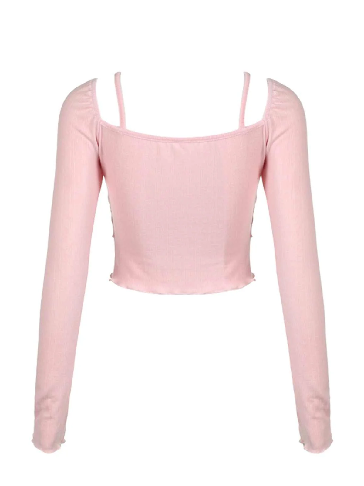 Coquette Ballet Lace Bow Long-sleeved Top - Image 3