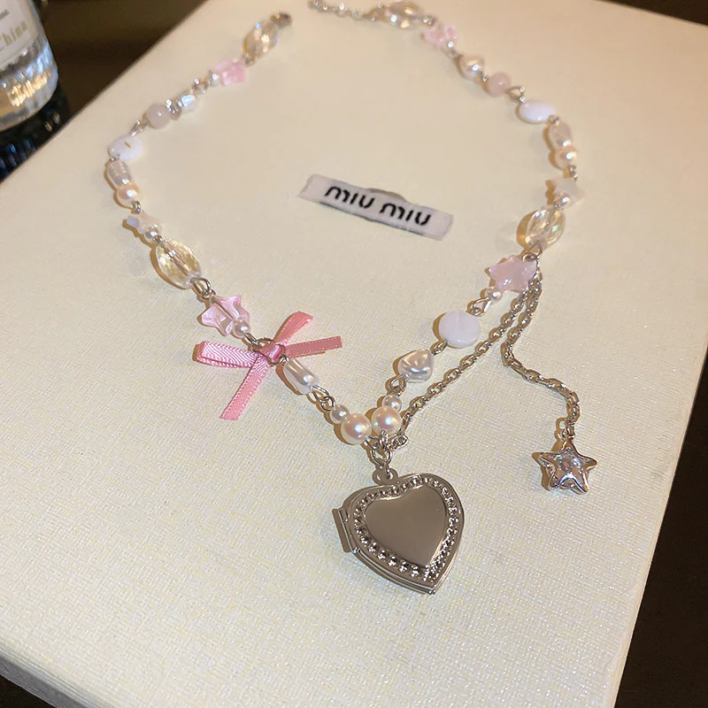 Coquette Balletcore Love Pearl Necklace - Image 3