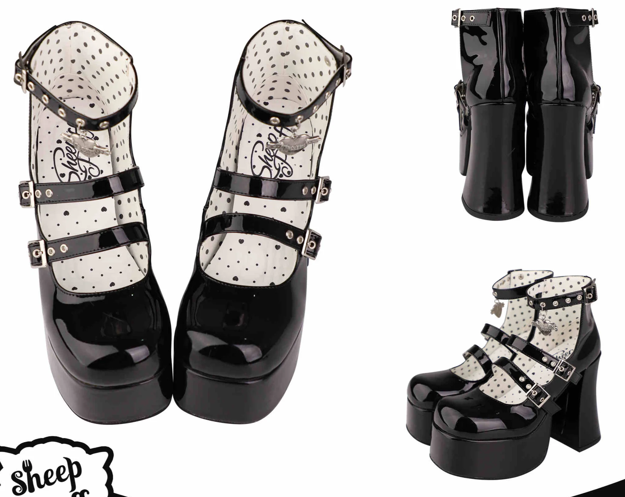 Coquette Belts Buckle Platform High Heels - Image 6