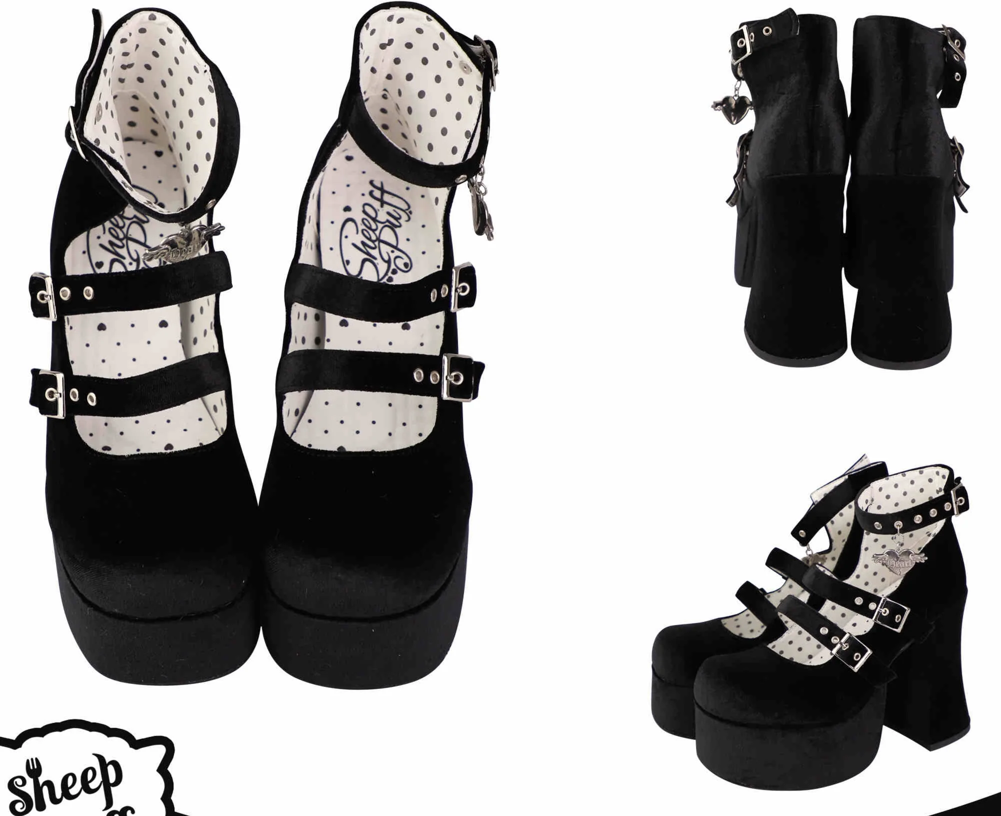 Coquette Belts Buckle Platform High Heels - Image 7