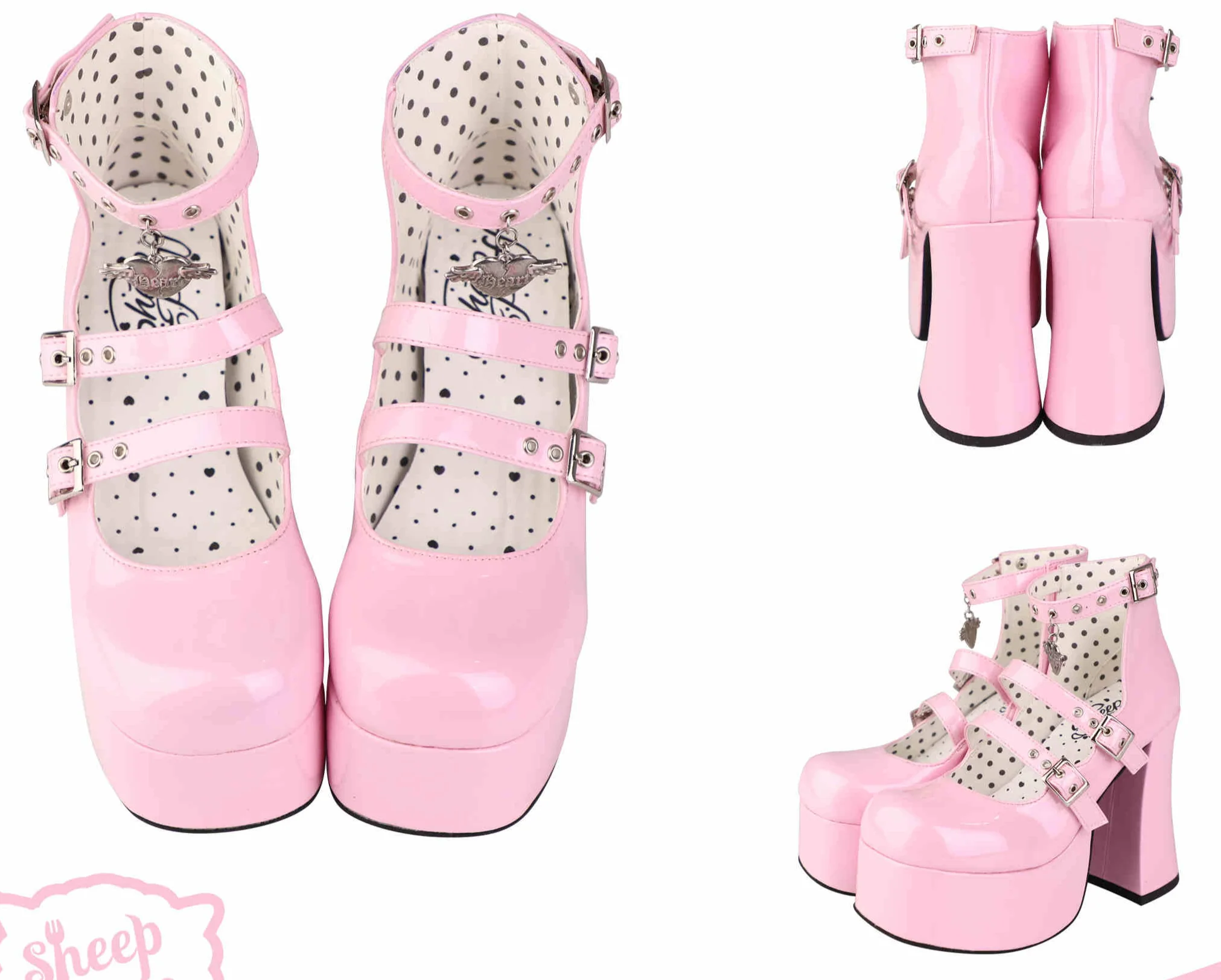 Coquette Belts Buckle Platform High Heels - Image 8