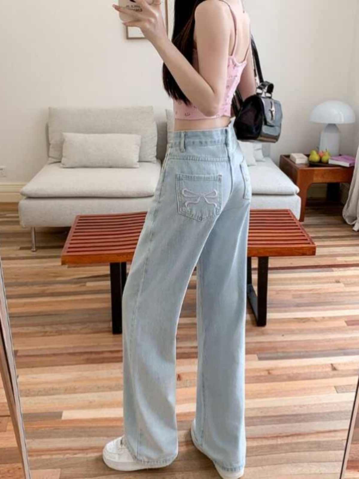 Coquette Bow Embroidered Jeans - Image 7