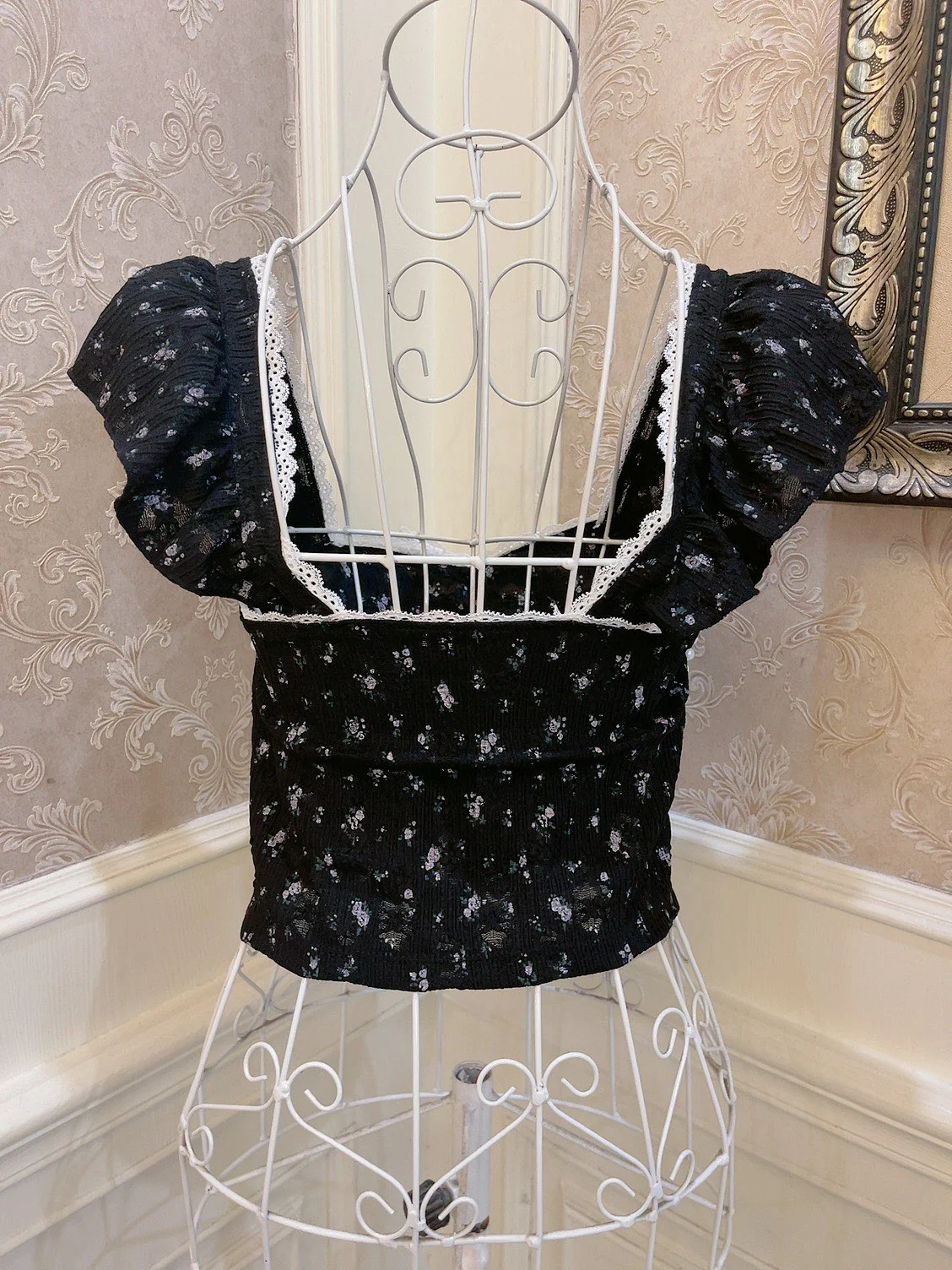 coquette bow floral lace top - Image 5