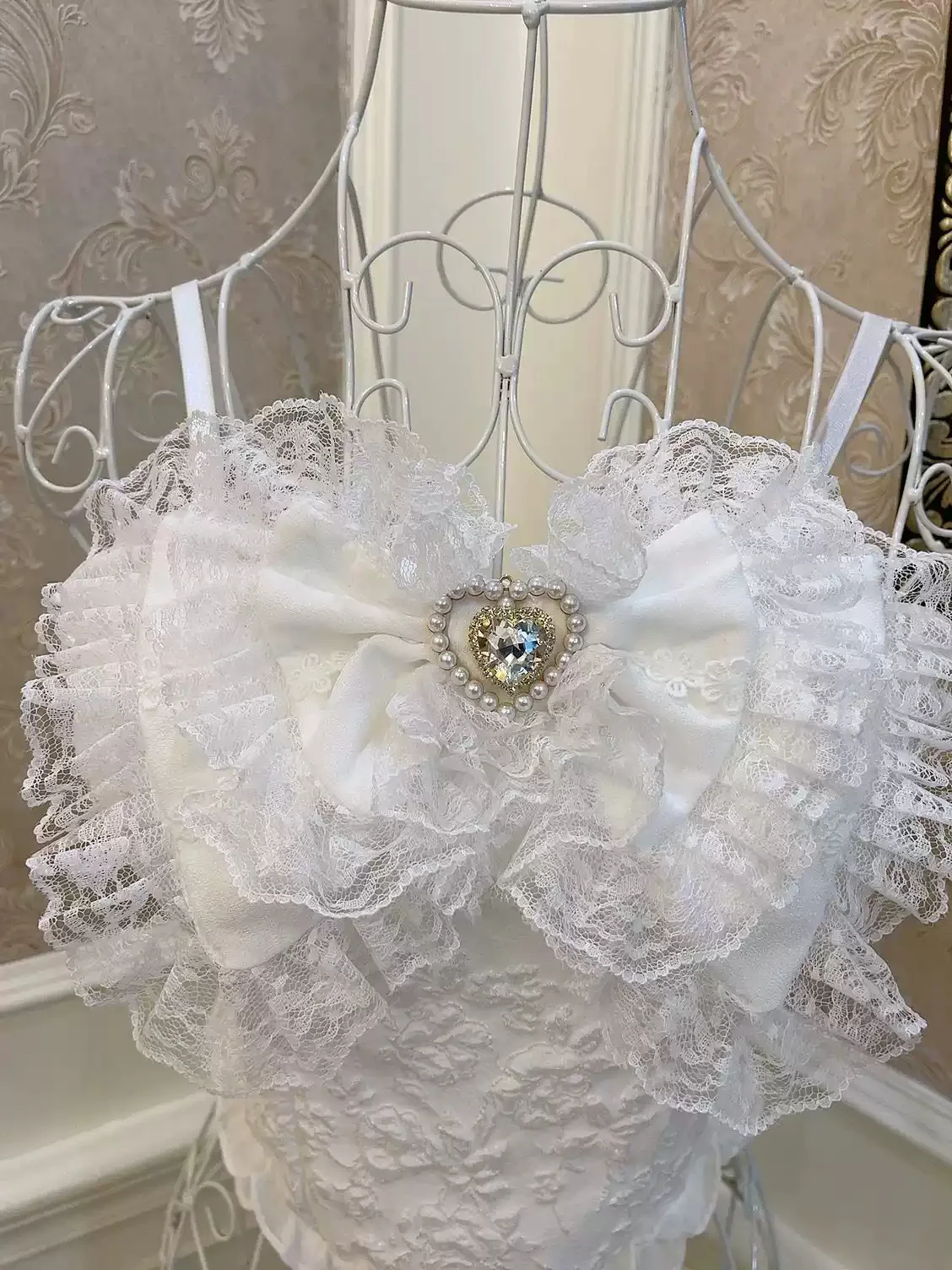 Coquette Bow Love Heart Lace Top - Image 4