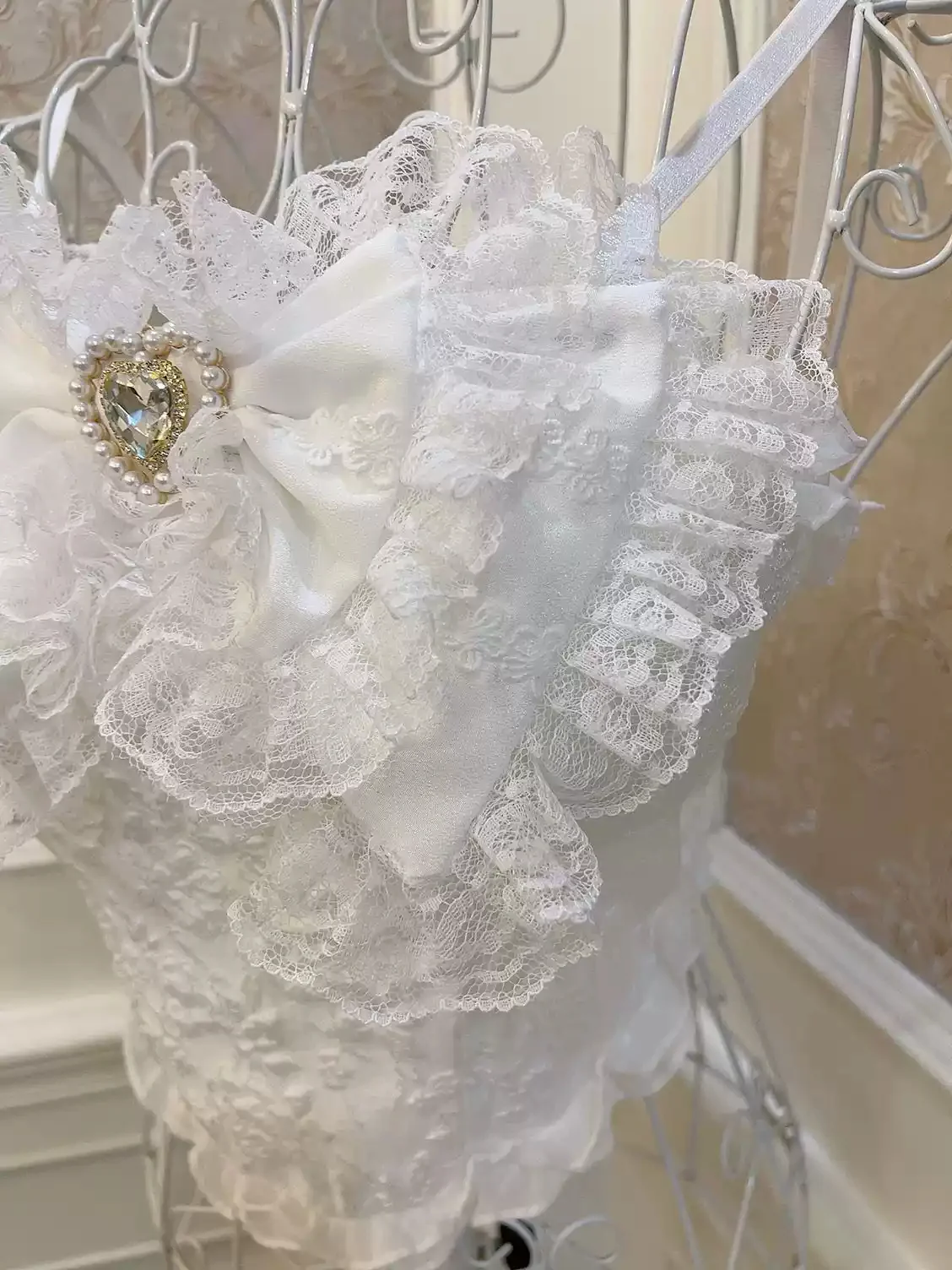 Coquette Bow Love Heart Lace Top - Image 5