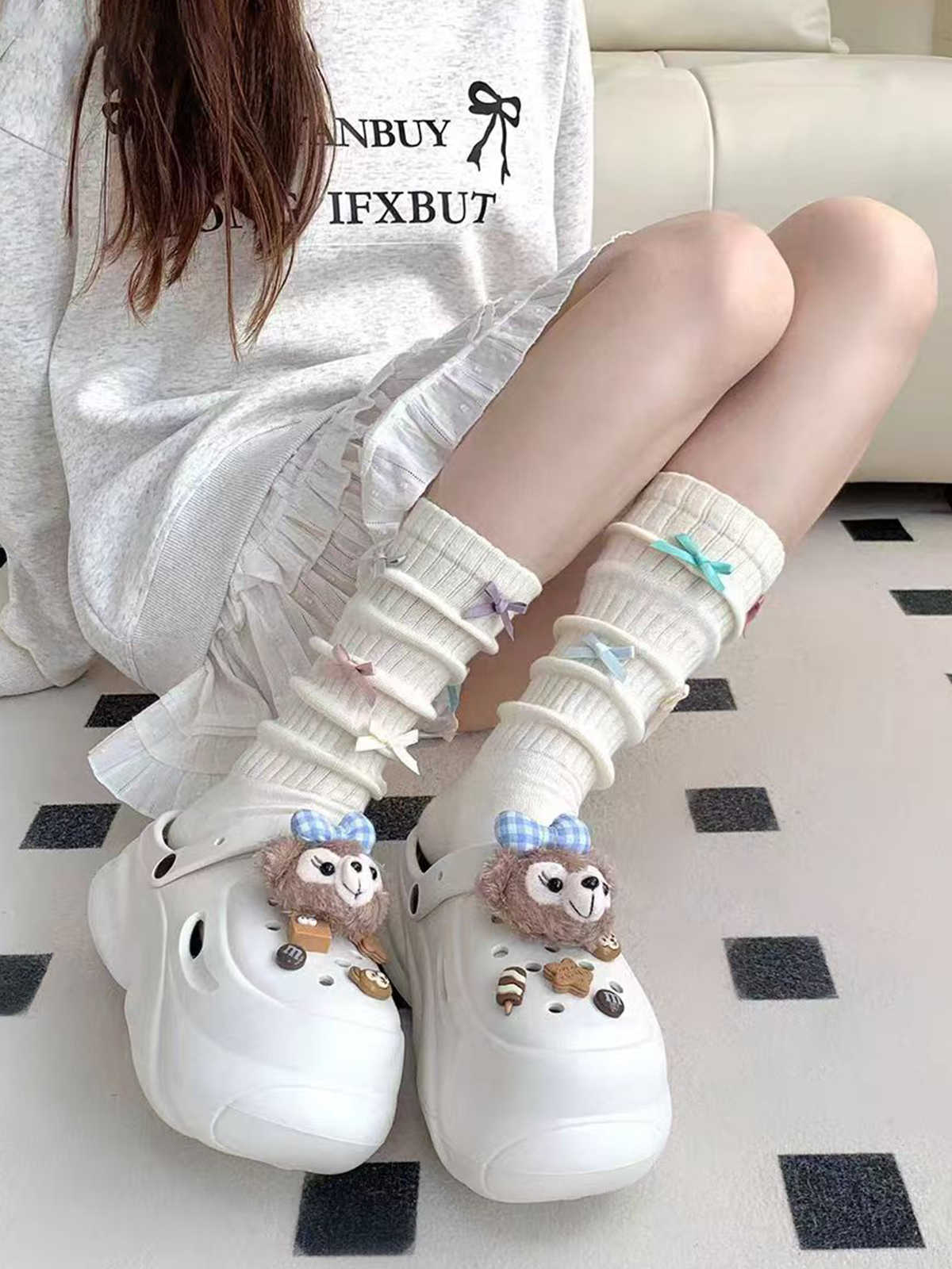 Coquette Bow Pile Socks - Image 4