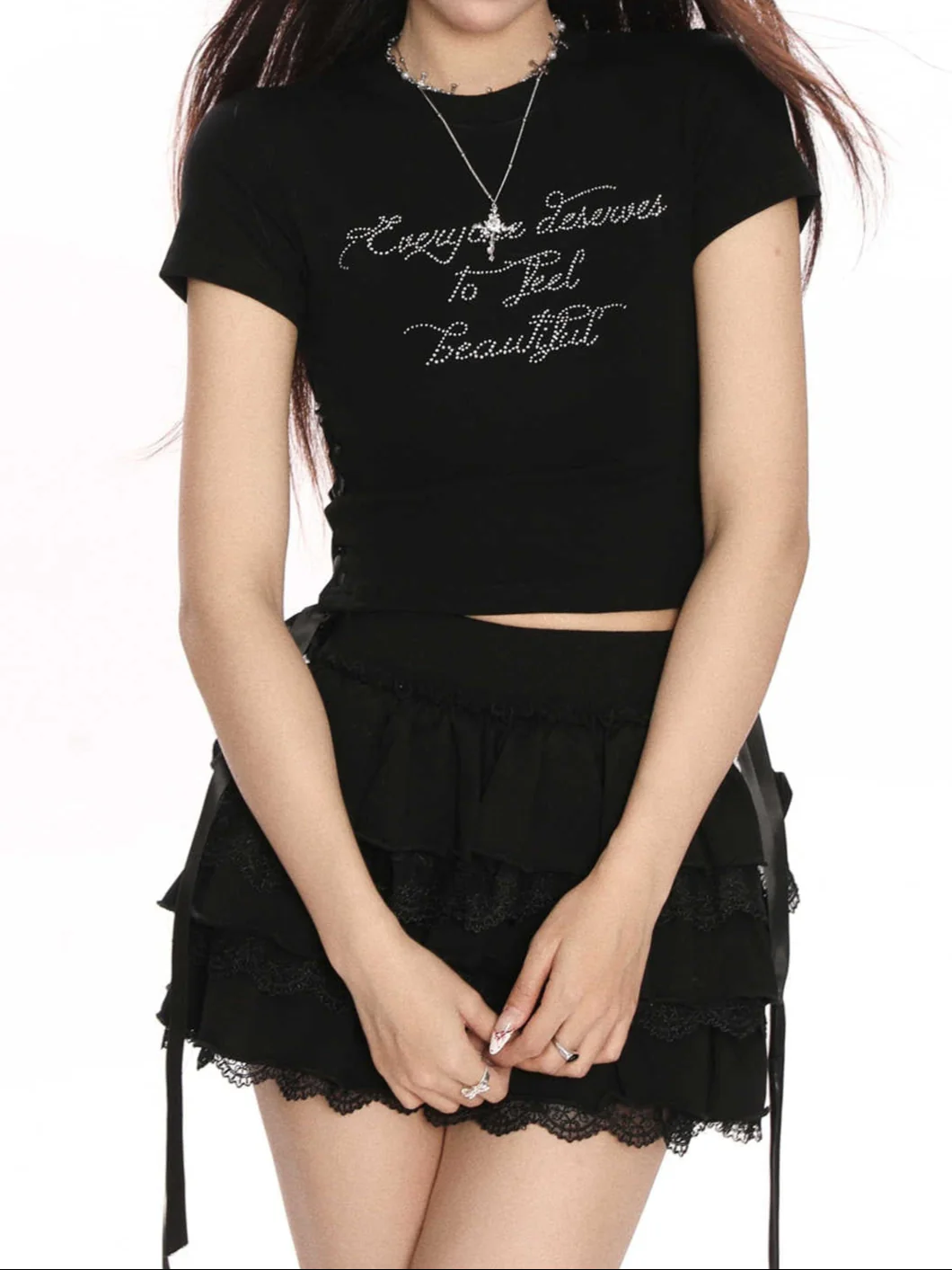 Coquette Bow Tie Slim Tee - Image 4
