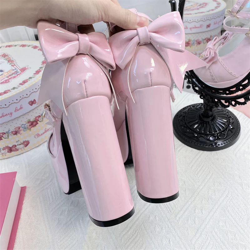 Coquette Bows Leather Platform High-heeled Mary Jane - Image 2