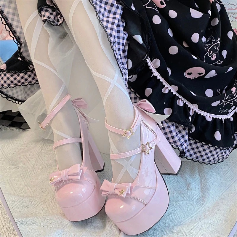 Coquette Bows Leather Platform High-heeled Mary Jane - Image 6