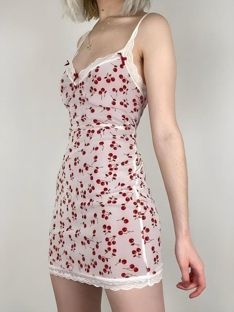 Coquette Cherry Mini Dress - Image 2