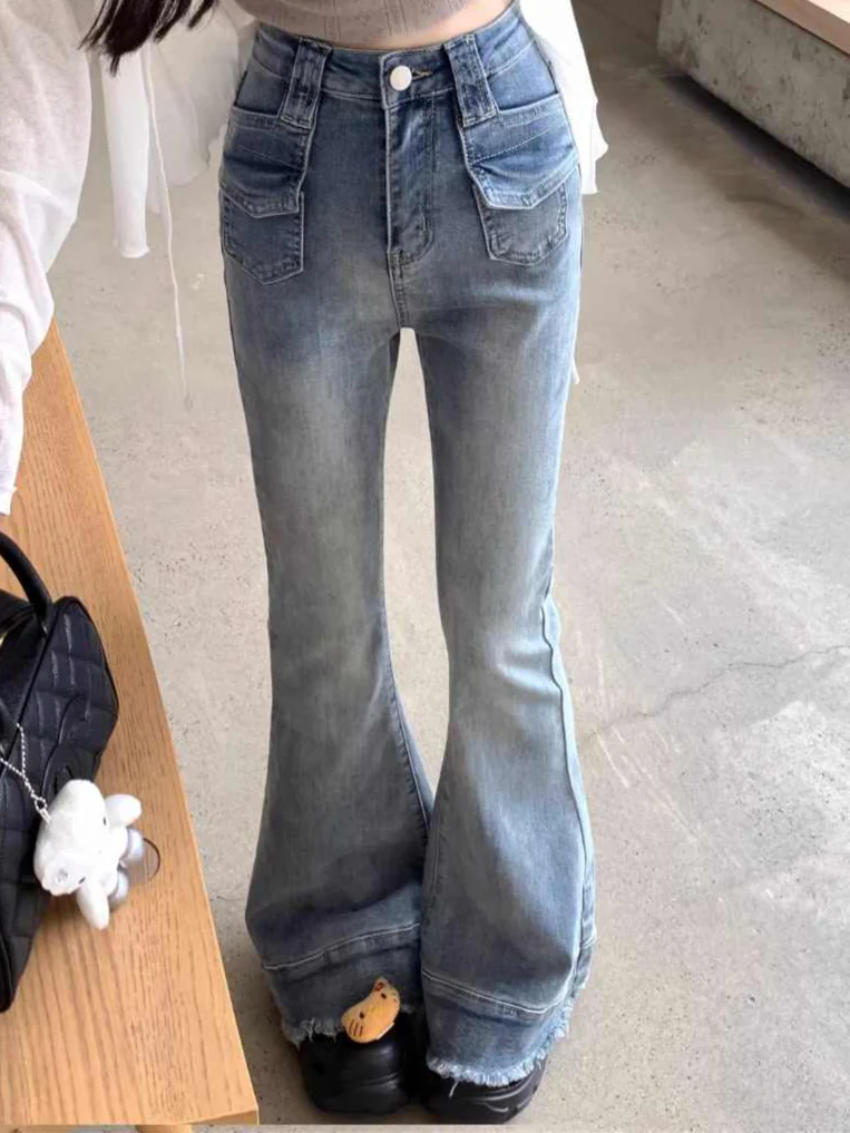 Coquette Distressed Bell Bottom Jeans - Image 6