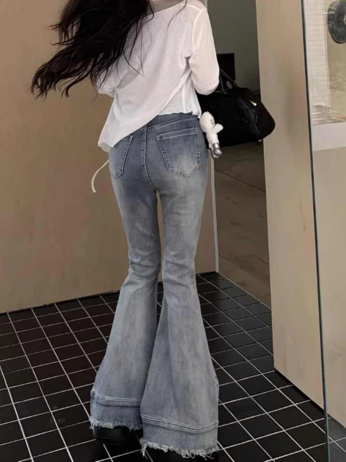 Coquette Distressed Bell Bottom Jeans - Image 7