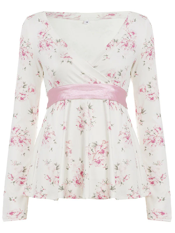 coquette floral bow long-sleeved shirt - Image 10