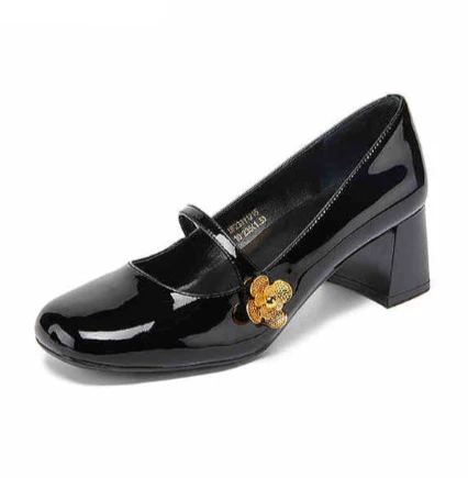 Coquette Gold Flower Mary Jane Shoes - Image 4
