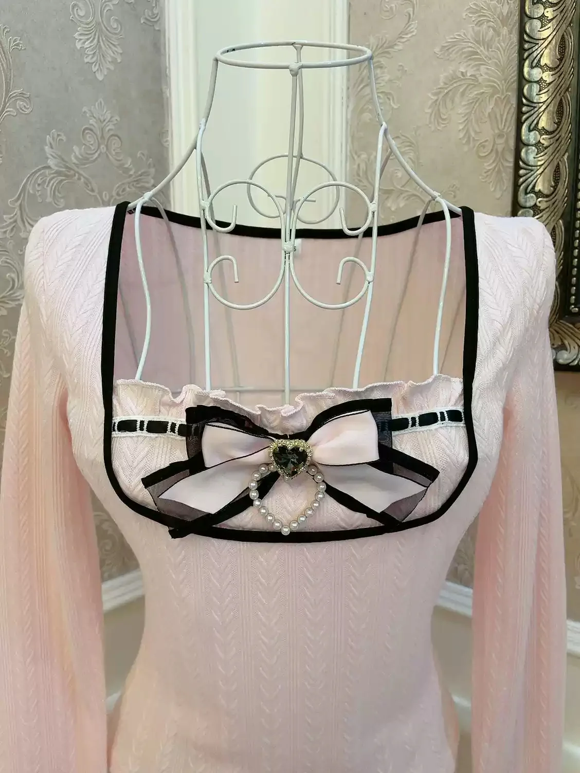 Coquette Heart Bow Love Diamond Top - Image 2