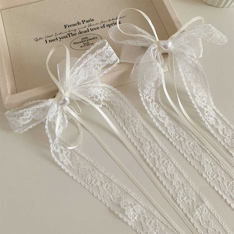 Coquette Lace Ribbon Bow Hairpin - Image 3
