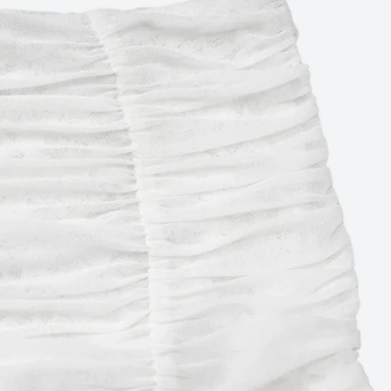 Coquette Lace Top & Ruched Mini Skirt Two Piece Set - Image 5