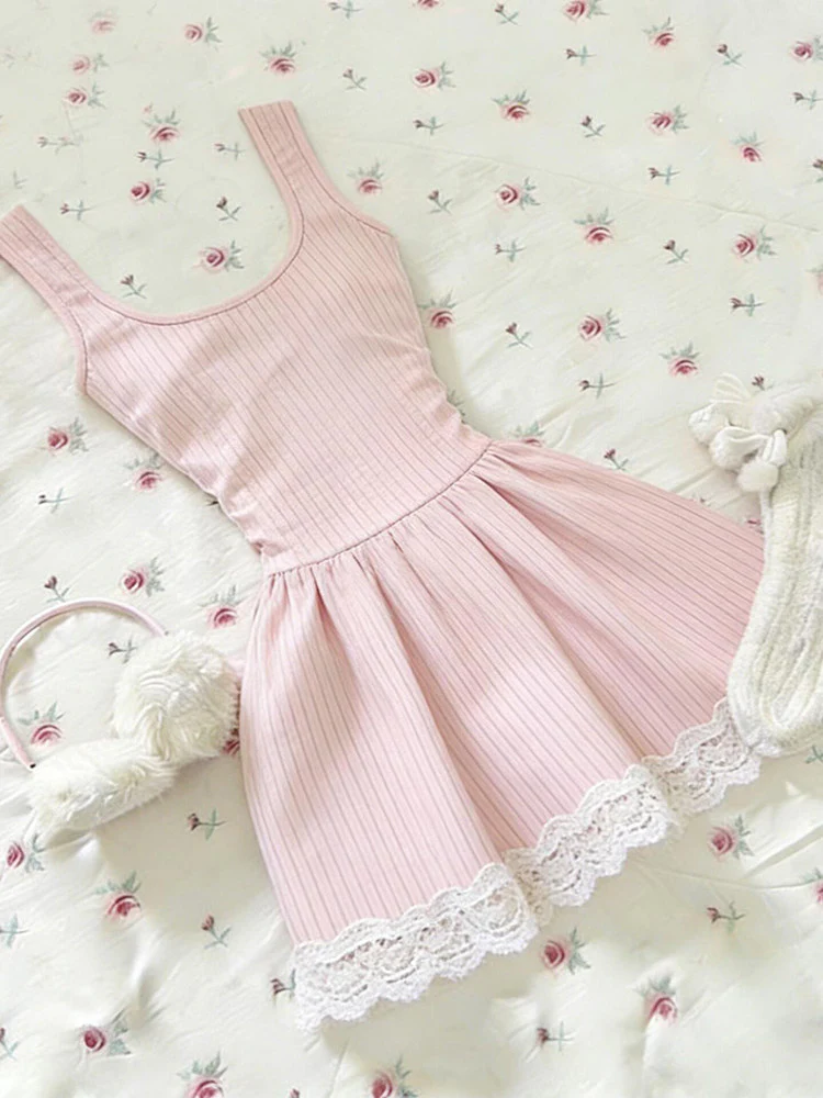 coquette lace trim suspender dress - Image 2
