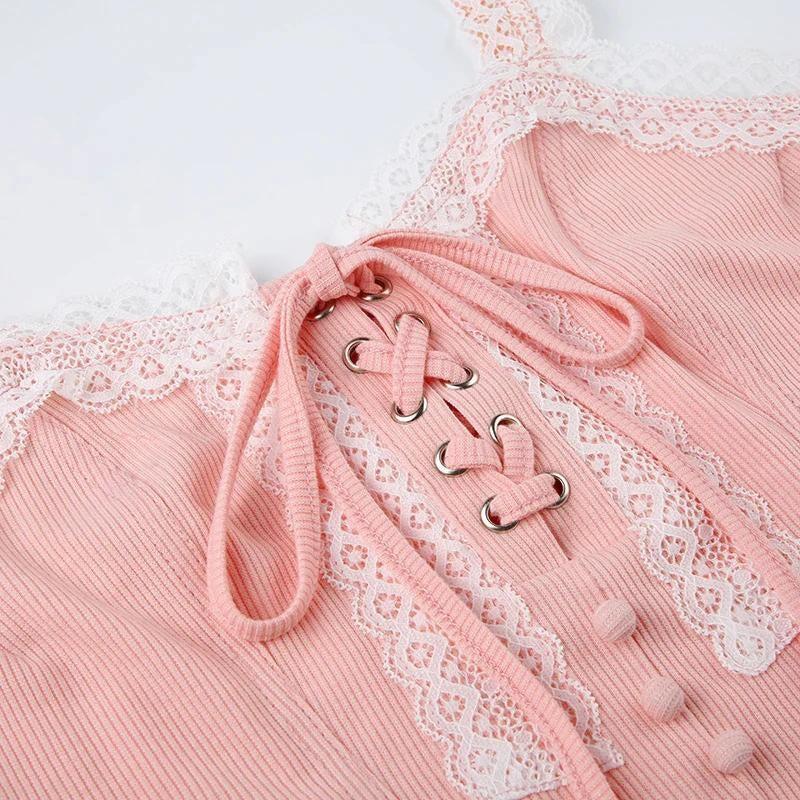 Coquette Lace Up Pink Corset - Image 5