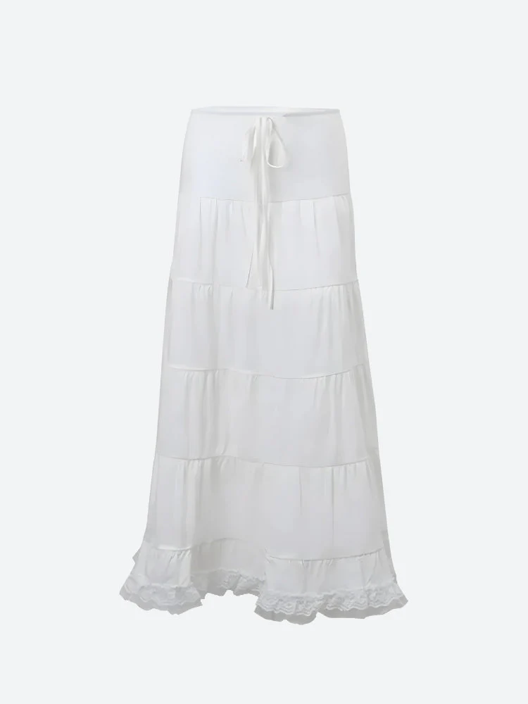 Lace Up Crop Top & Maxi Skirt Two Piece Coord - Image 7