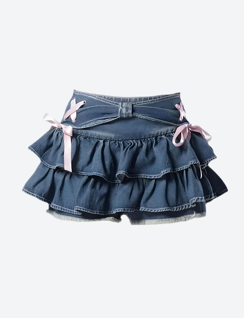 Coquette Low Rise Denim Mini Skort - Image 6