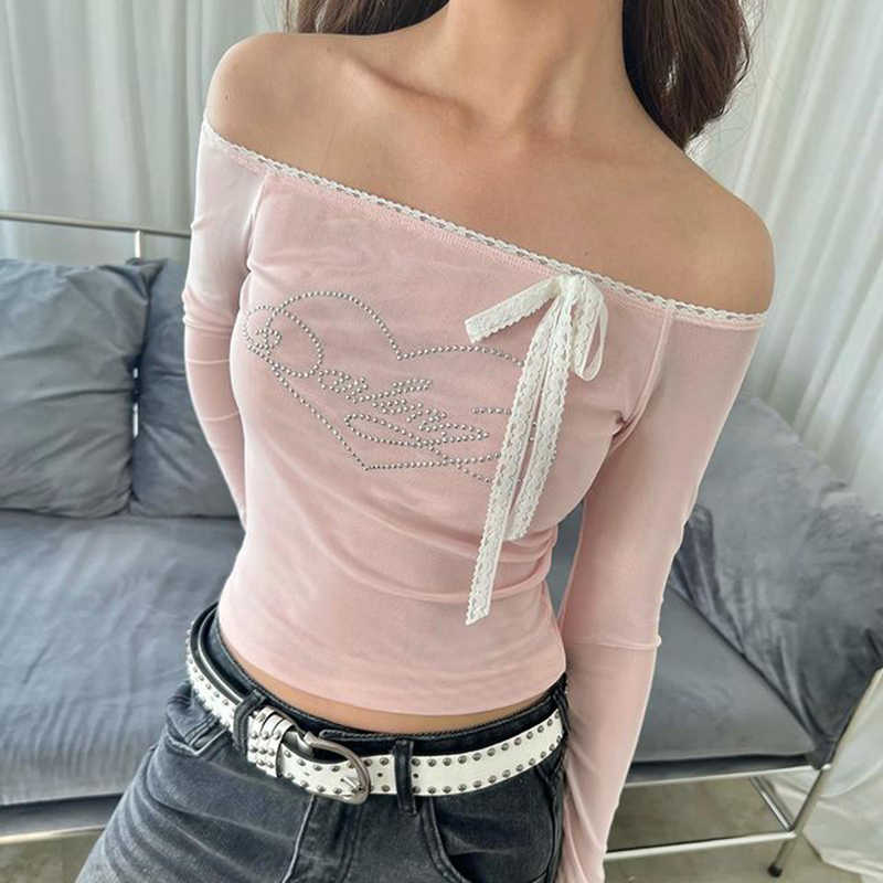 Coquette Off-shoulder Ballet Long-sleeved Top - Image 2