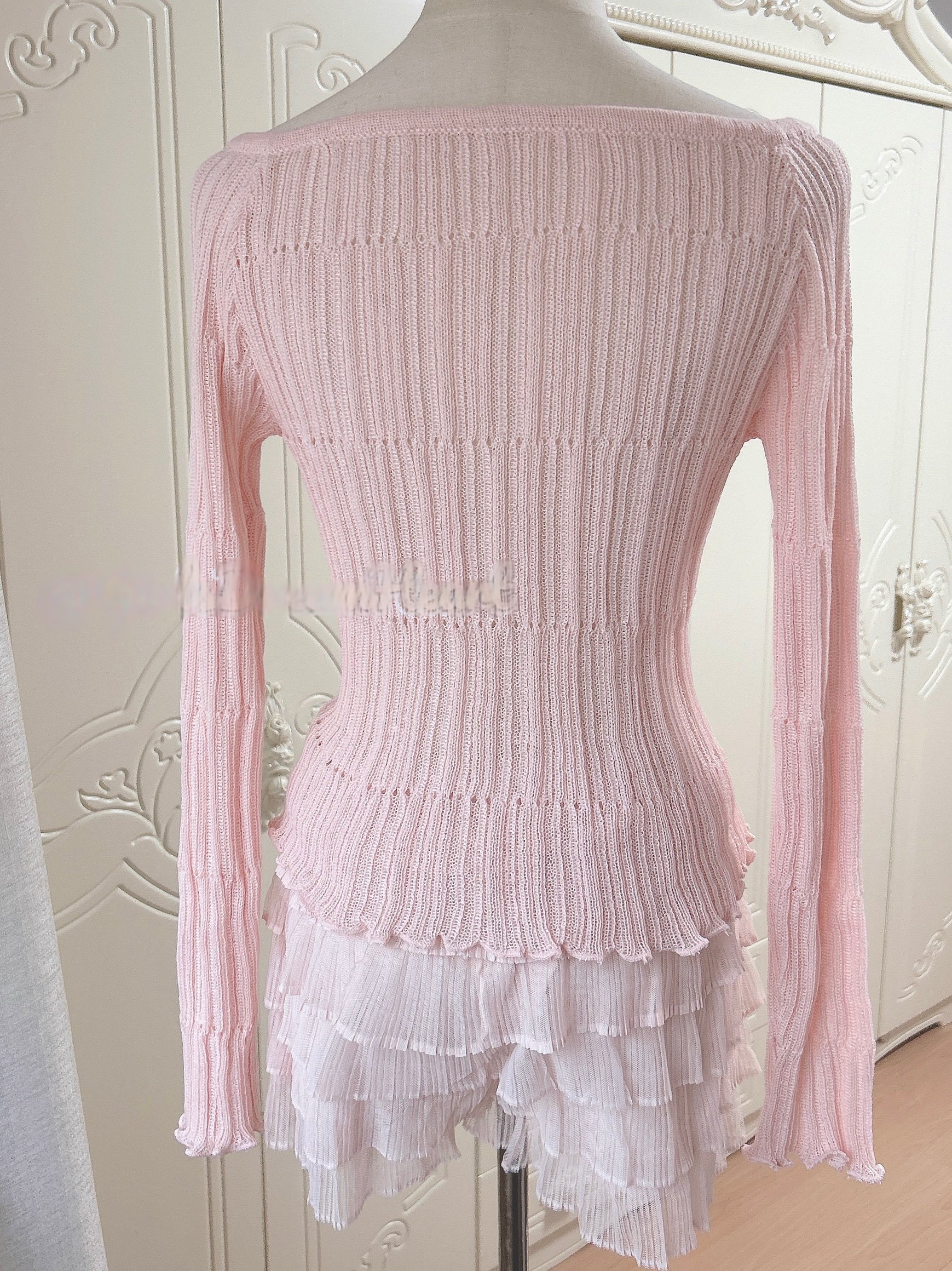 Coquette Pink Dollete Long-Sleeved Top - Image 2