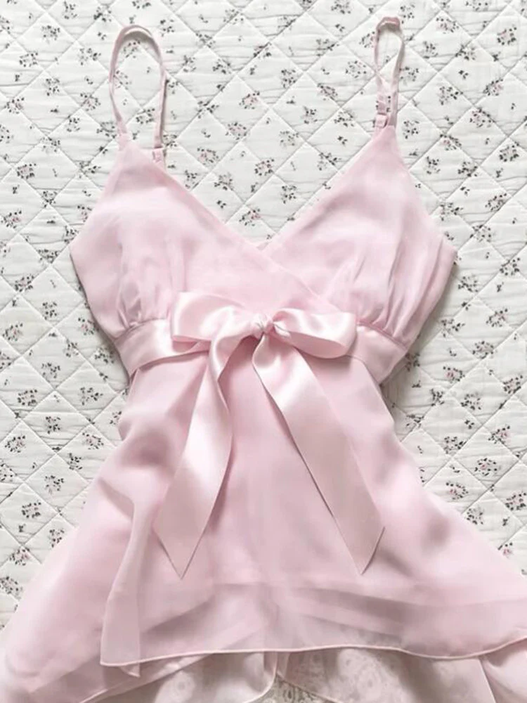 coquette pink mesh tank top - Image 5