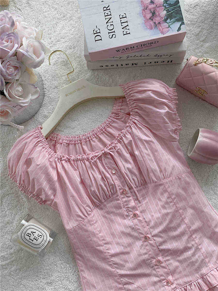 Coquette Pink Ruffled Hem Shirt - Image 2