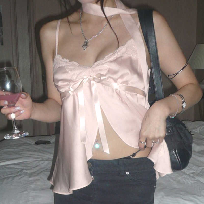 Coquette Pink Satin Tank Top - Image 10