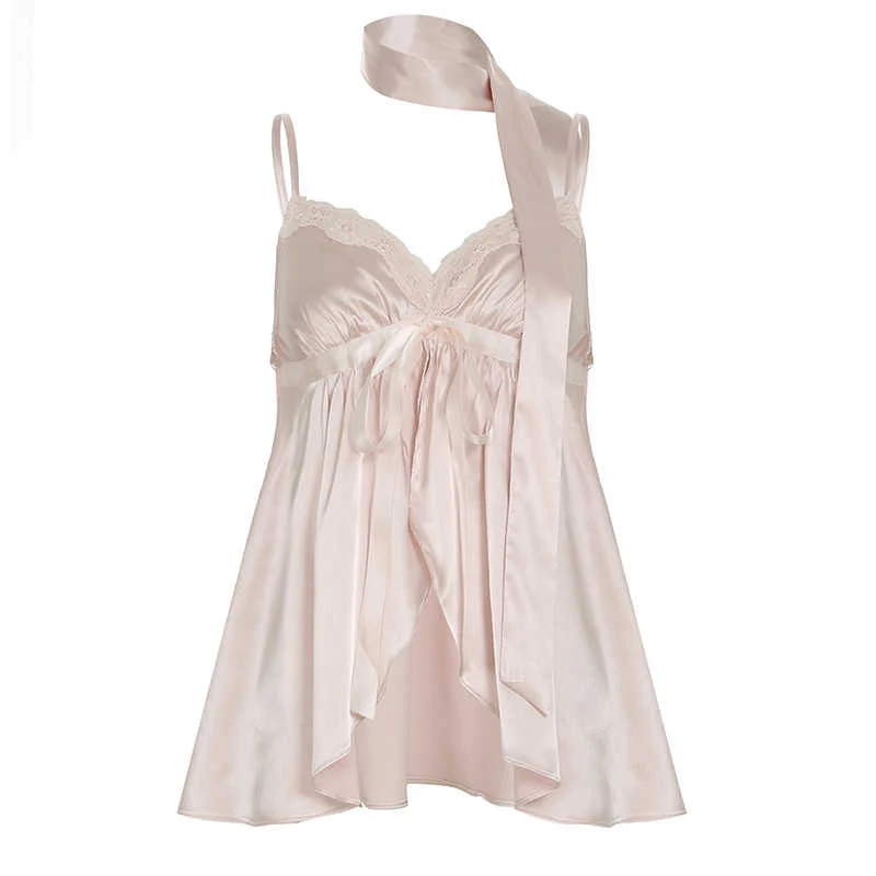 Coquette Pink Satin Tank Top - Image 12