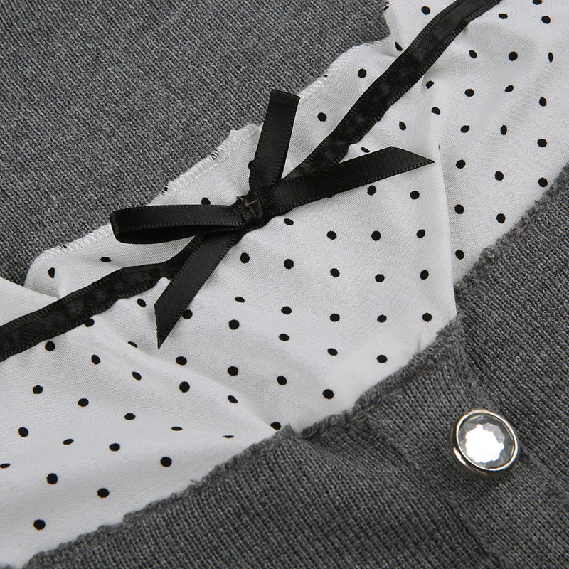 Coquette Polka-dot Bow Gray Shirt - Image 4
