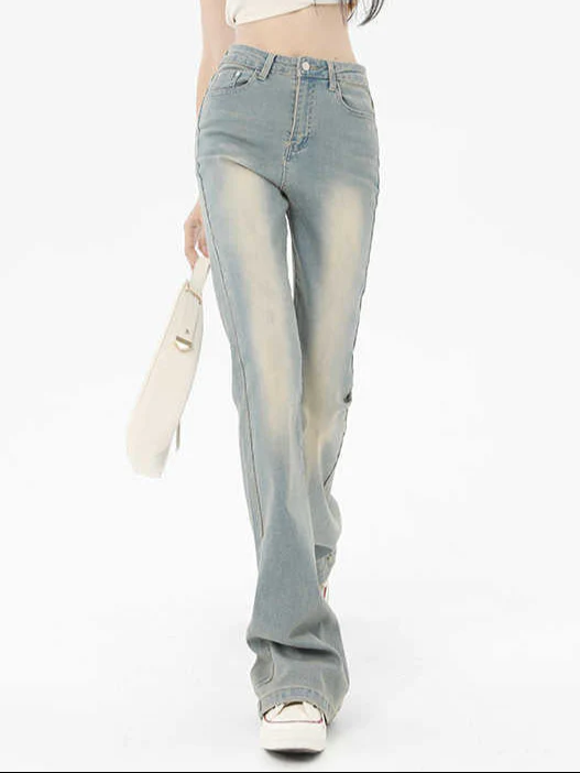Coquette Retro Cream Slim Flare Jeans - Image 3