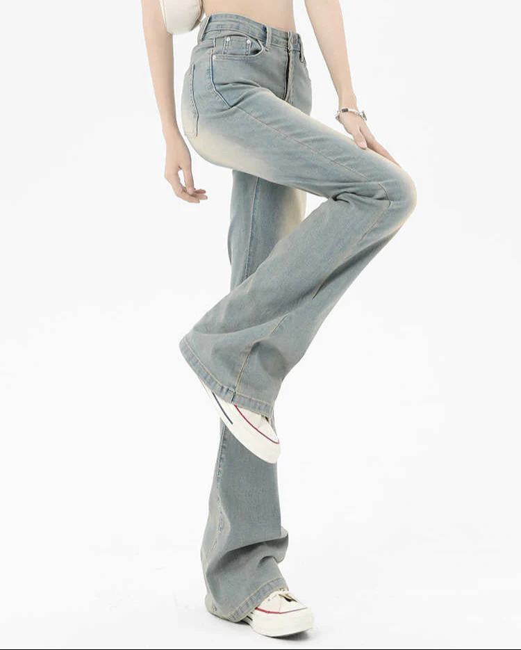 Coquette Retro Cream Slim Flare Jeans - Image 5