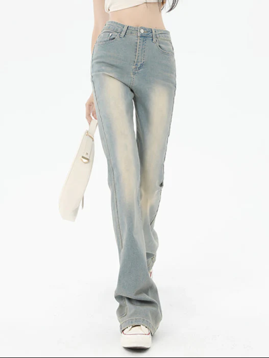 Coquette Retro Cream Slim Flare Jeans - Image 6