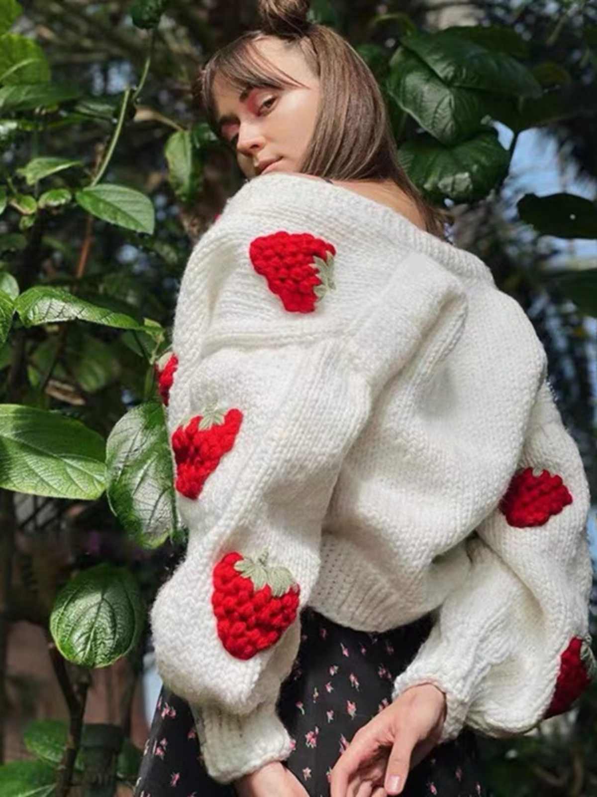 Coquette Strawberry Sweater Cardigan - Image 6